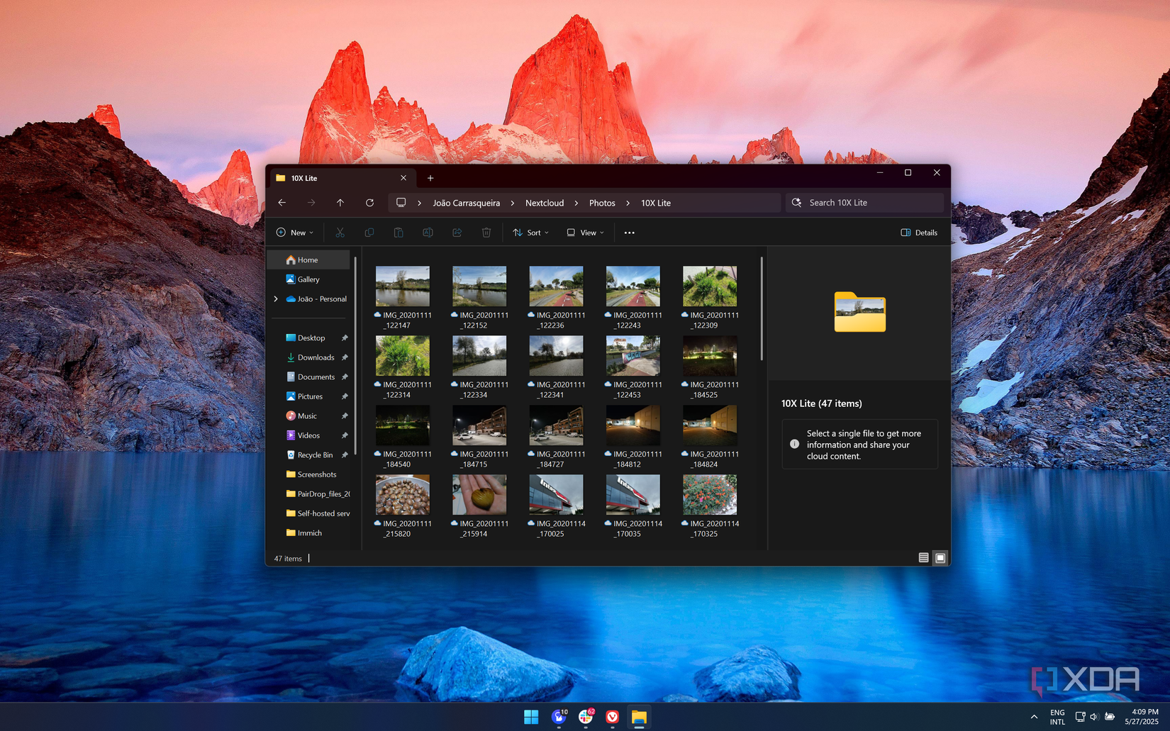 Screenshot of pictures in a Nextcloud folder shown inside File Explorer