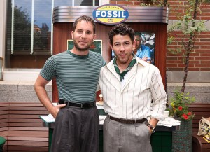 NEW YORK, NEW YORK - AUGUST 19: Ben Platt, and Nick Jonas  attend Fossil Present: Fossil Dinner at Soho Diner on August 19, 2025 in New York City.  (Photo by JP Yim/Getty Images for Fossil)