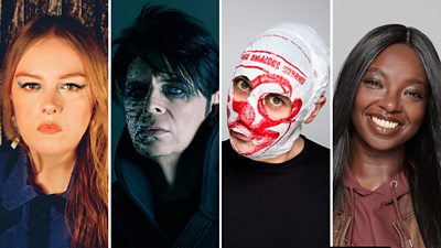 Composite image featuring headshots of Emma-Jean Thackray, Gary Numan, Blindboyboatclub and AFRODEUTSCHE