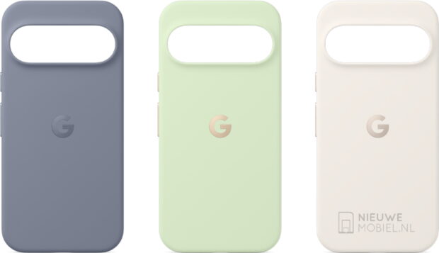 Leaked renders of the official Pixel 10 Pro XL cases in all three colors.