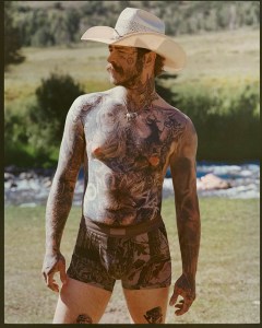 Post Malone wears Skims' heavyweight fleece fabrication in new campaign.