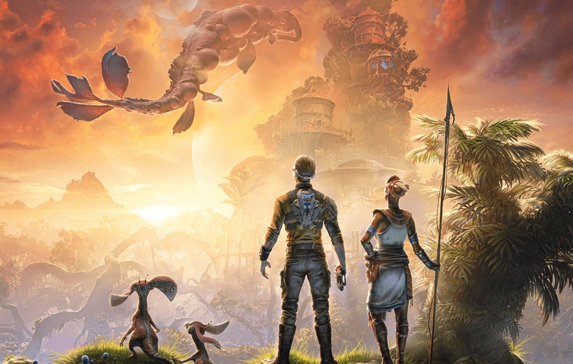 PS Plus September 2025:  2 characters and 2 creatures can be seen overlooking an alien planet