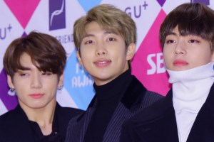 SEOUL, SOUTH KOREA - DECEMBER 26: Jungkook, RM, V and J-Hope of BTS attend the 2016 SAF Gayo Daejeon at COEX on December 26, 2016 in Seoul, South Korea. (Photo by The Chosunilbo JNS/Imazins via Getty Images)