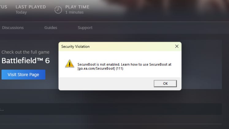 Battlefield 6 Open Beta Forces PC Gamers to Mess About With Their BIOS to Enable Secure Boot — and Call of Duty: Black Ops 7 Is Next