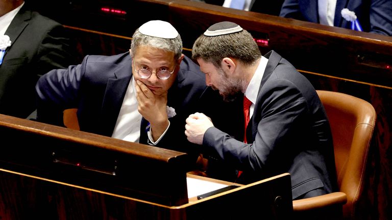 Itamar ben Gvir and Bezalel Smotrich.
Pic: Reuters
