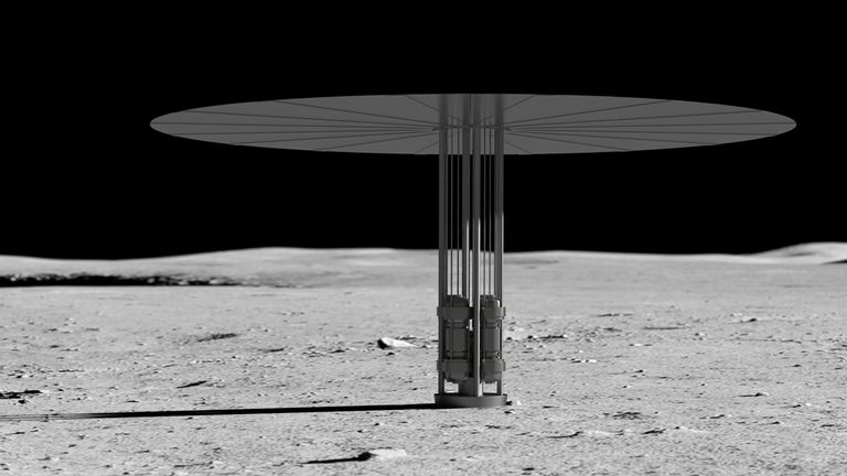 An artist impression of a nuclear reactor on the moon. Pic: NASA