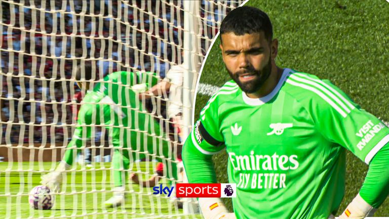 David Raya keeps Arsenal in front with important stop to deny Cunha.