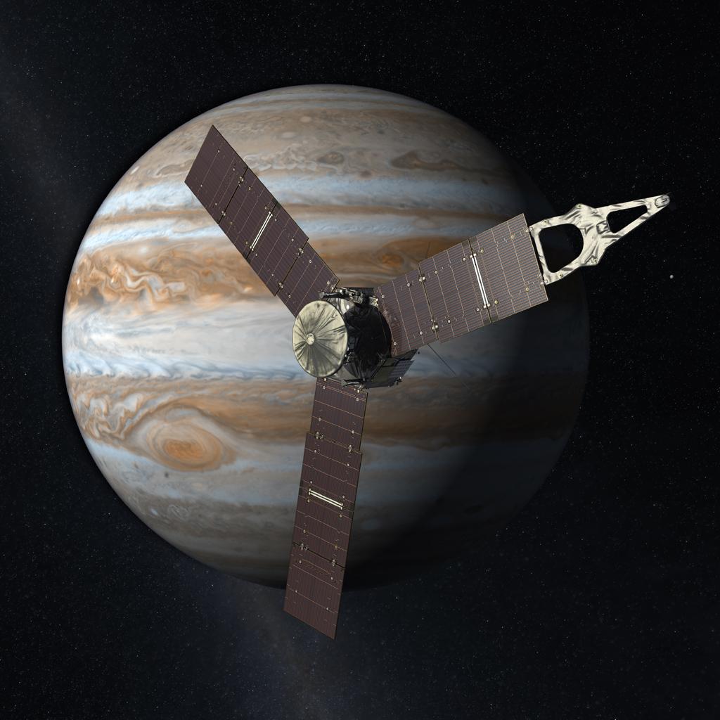 Artist's rendering of NASA's Juno probe orbiting Jupiter. Credit: NASA