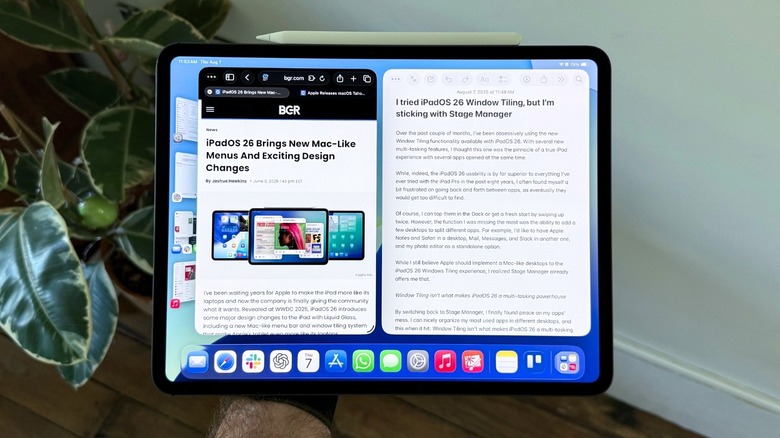 Stage Manager in action on iPadOS 26 beta