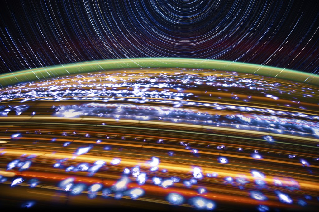 "Lightning Bugs" A time lapse of thunderstorms on Earth from the International Space Station.