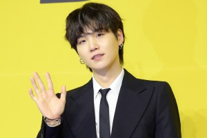 SEOUL, SOUTH KOREA - MAY 21: Suga of BTS attends a press conference for BTS's new digital single 'Butter' at Olympic Hall on May 21, 2021 in Seoul, South Korea. (Photo by The Chosunilbo JNS/Imazins via Getty Images)