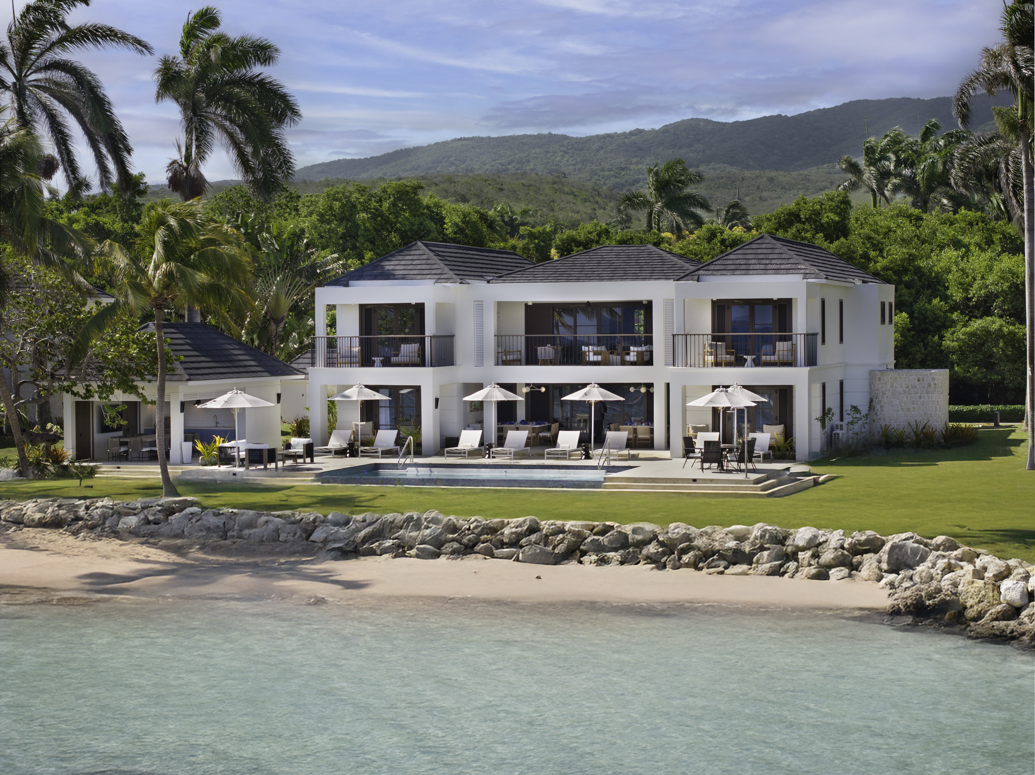 Luxury beachfront villa in Jamaica.