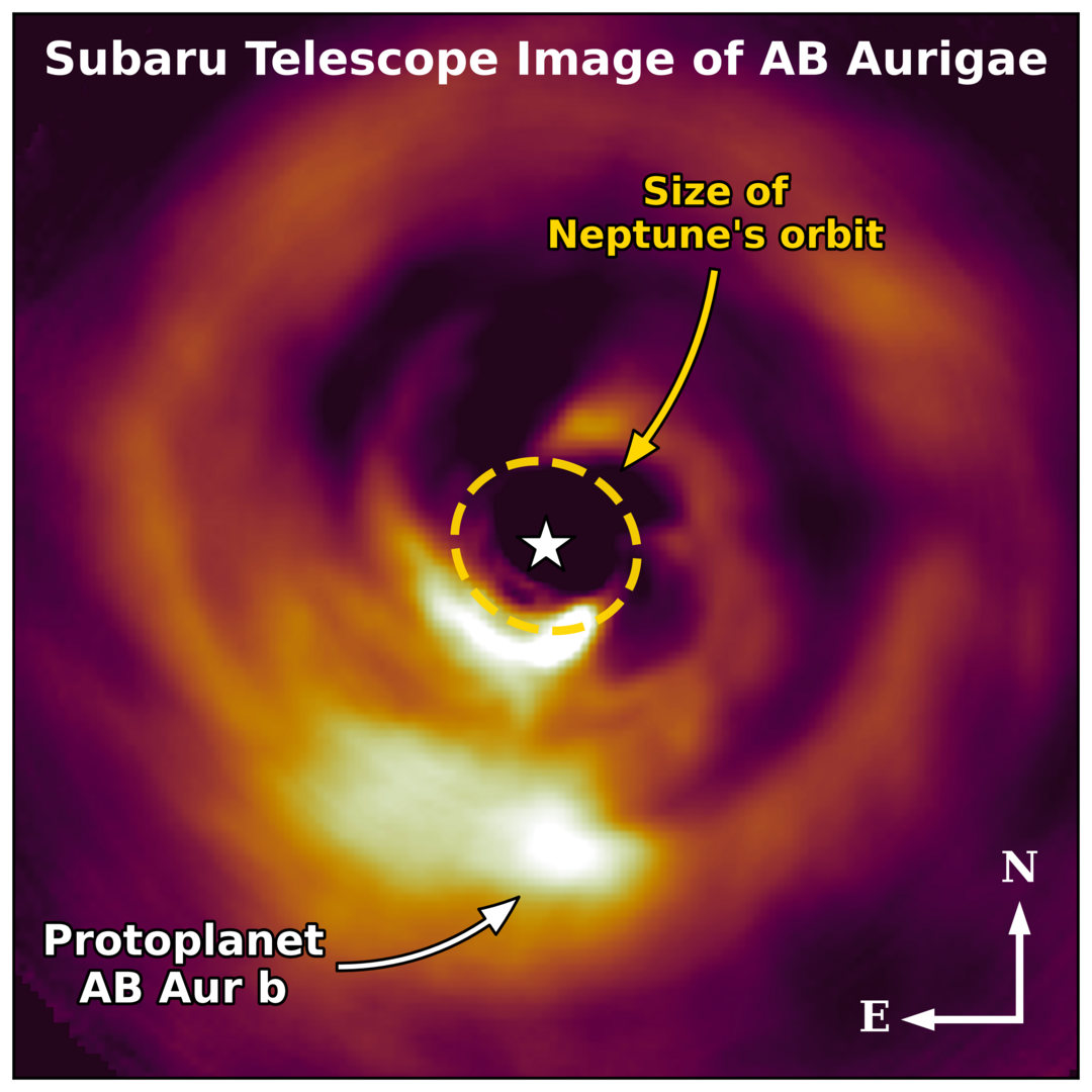 Detection of the protoplanet AB Auriga b from the Subaru Telescope (Credit : 2632cgn)