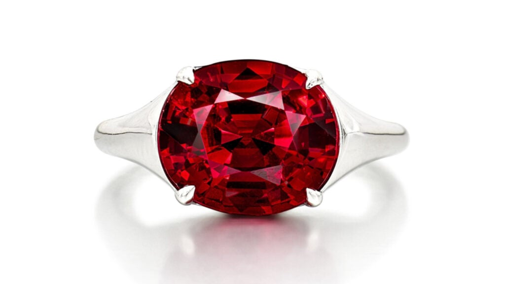 An oval, 5.33-carat Mozambican ruby ring by Sotheby's image