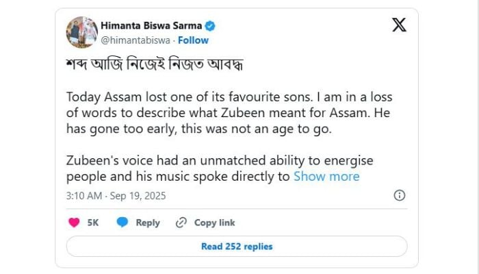Singer Zubeen Garg dies in Scuba Diving at 52