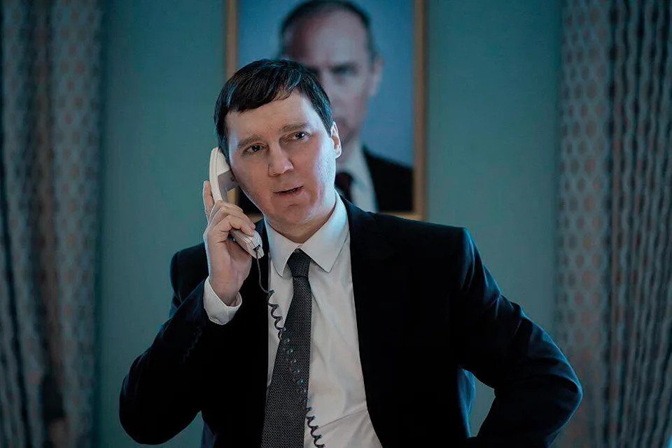 Paul Dano as Vadim Baranov in a scene of “The Wizard of the Kremlin.” AP