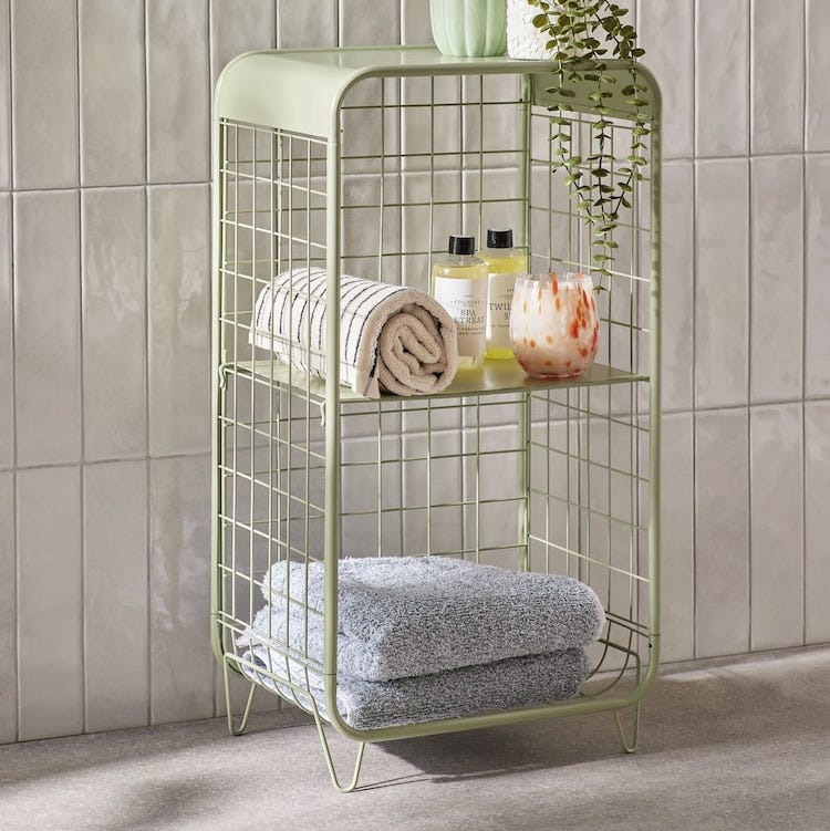 Green Sage Wire Storage 2 Tier Tall Caddy