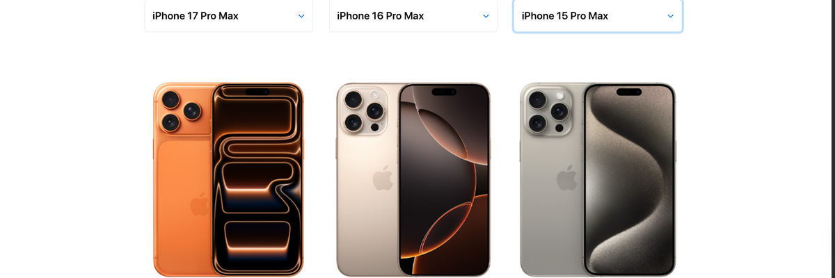 photo of iPhone 17, 16 and 17 Pro Max models