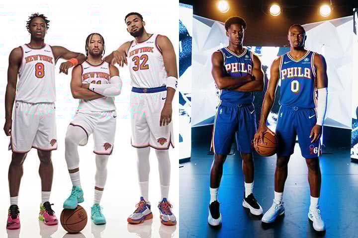 NBA ball on court