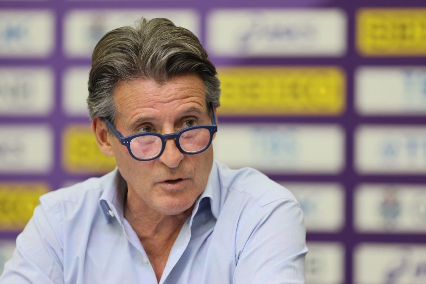 EUGENE, OREGON - JULY 24: President of World Athletics Sebastian Coe speaks during the End of World Athletics Championships Oregon22 Press Conference on day ten of the World Athletics Championships Oregon22 at Hayward Field on July 24, 2022 in Eugene, Oregon. (Photo by Andy Lyons/Getty Images for World Athletics)