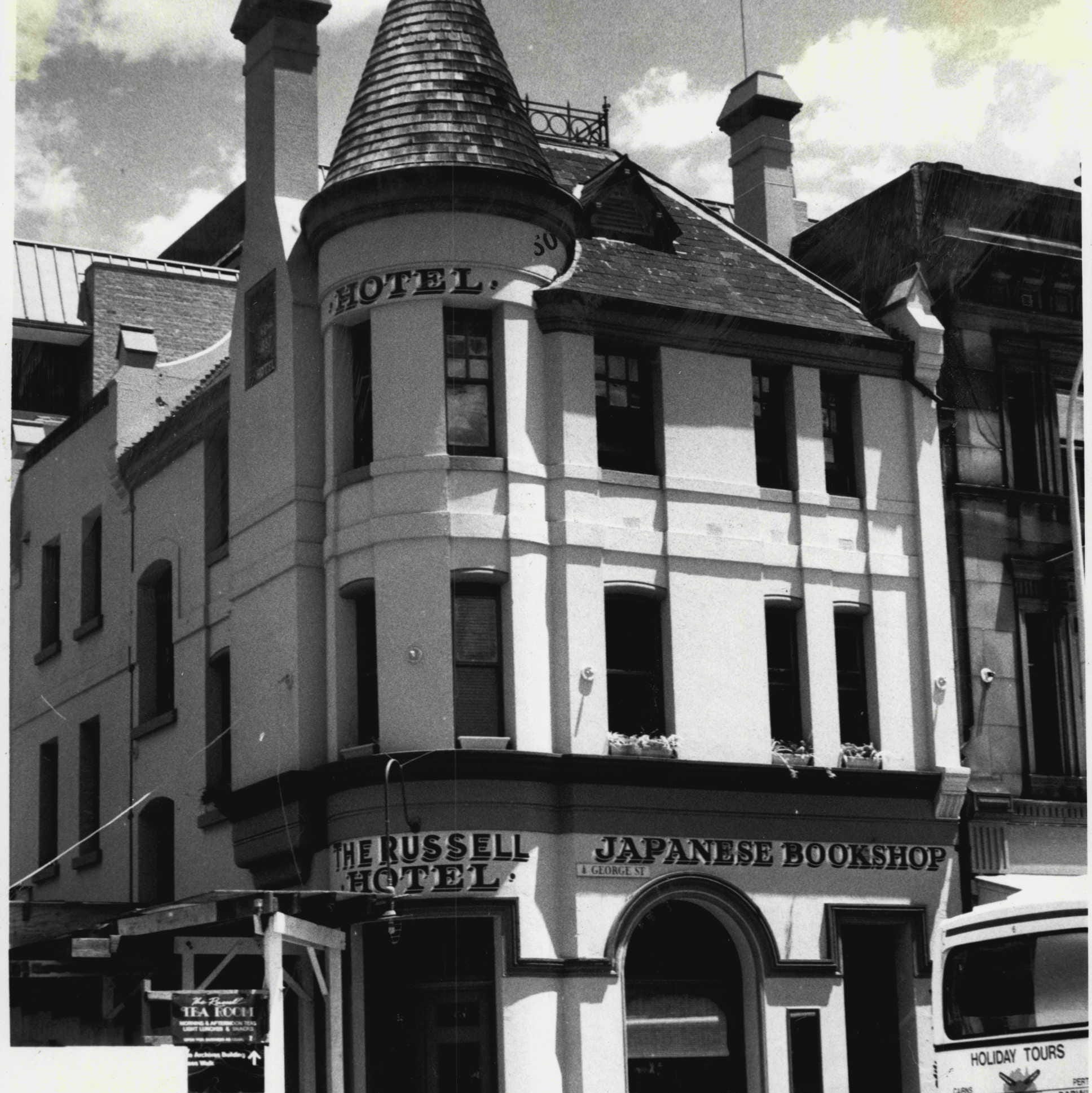 The Russell Hotel (left) in Sydney's Rocks area.