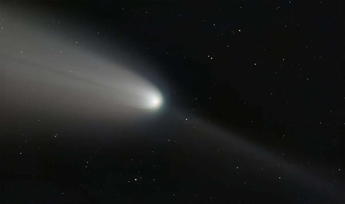 C/2023 Tsuchinshan−ATLAS: The Great Comet of 2024 © Holden Aimar (USA). Runner-up, ZWO Young Astronomy Photographer of the Year. Equipment: Sky-Watcher 130PDS telescope, Optolong UV/IR Cut filter, Celestron CG-4 mount, Player One Astronomy Uranus-C camera, 650 mm f/5. Location: Woodhaven, Michigan, USA, 17 October 2024