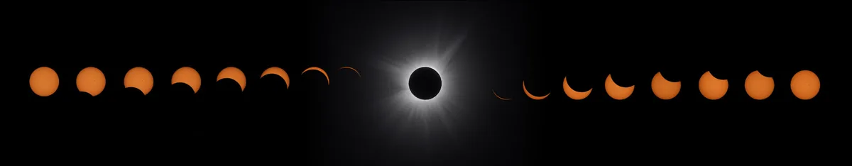 Total Solar Eclipse © Louis Egan (Canada). Highly, commended, ZWO Young Astronomy Photographer of the Year. Equipment: Canon EOS 60D camera, SWSA 2I mount, Sigma 70-300 DG lens, Baader solar filter, 300 mm f/6.3. Location: Coaticook, Quebec, Canada, 8 April 2024