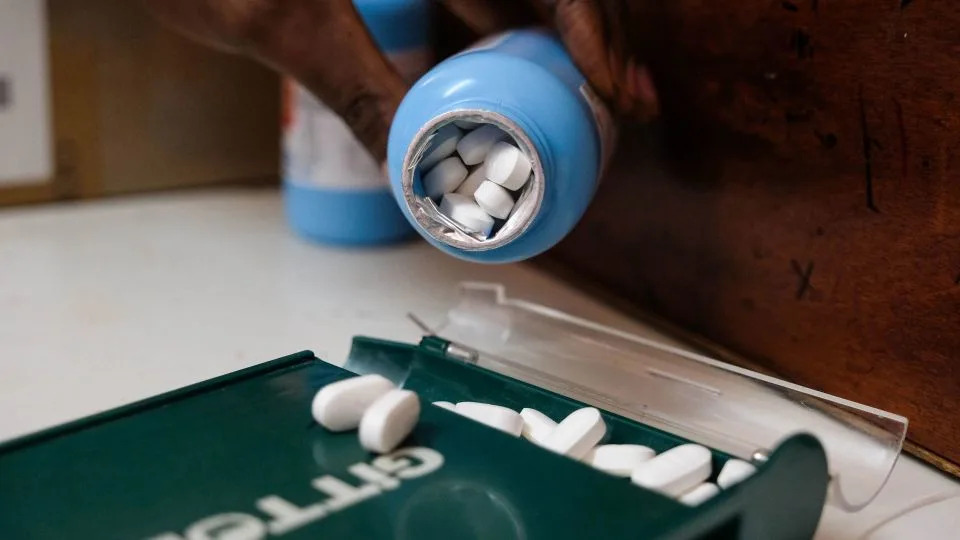 Antiretroviral medication is dispensed at TASO Mulago service center in Kampala, Uganda, on February 17, 2025. - Hajarah Nalwadda/Getty Images