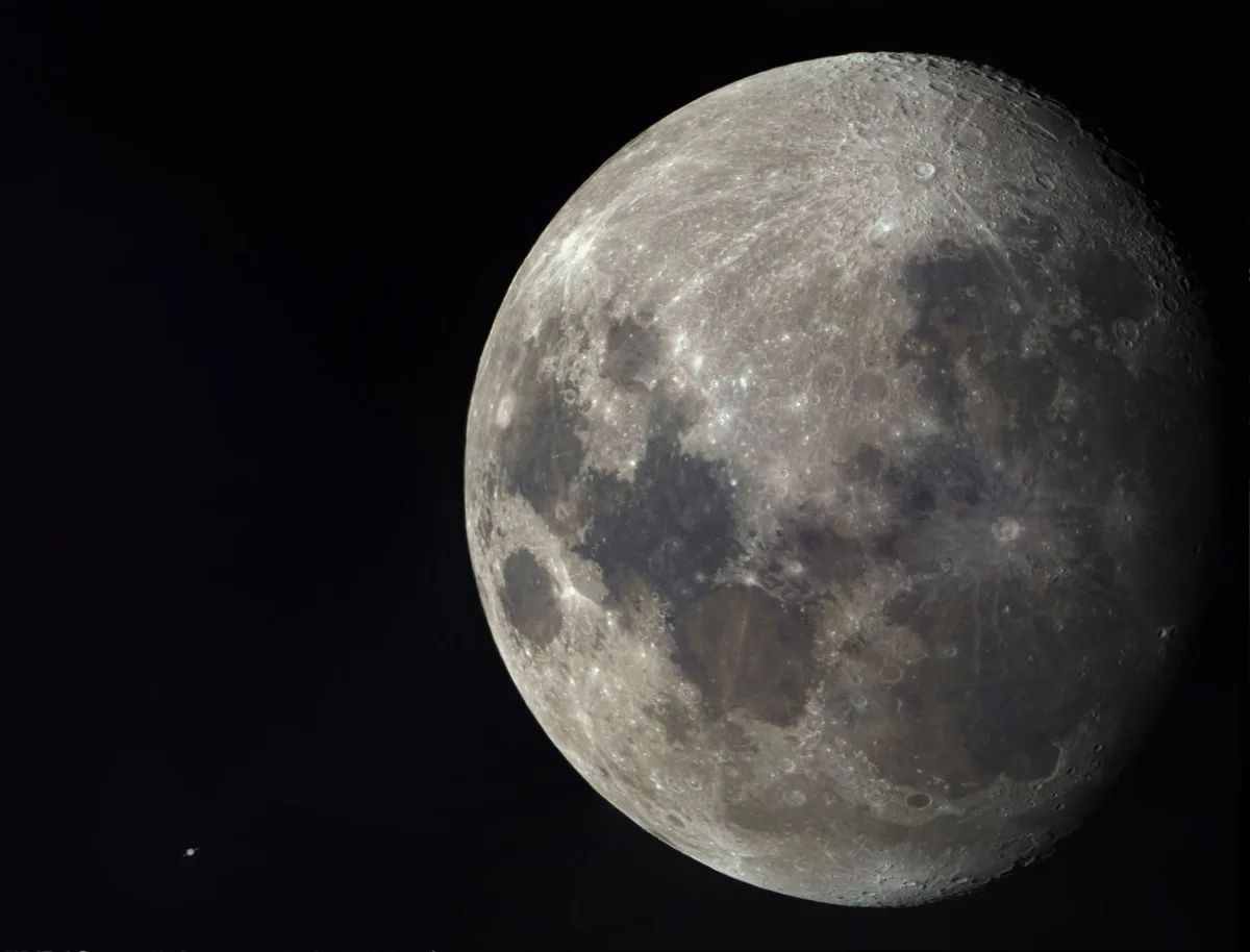 The Moon With Saturn © Shamiqh Gajdhar (India). Highly commended, ZWO Young Astronomy Photographer of the Year. Equipment: Celestron C8 Schmidt-Cassegrain telescope, ZWO AM5n mount, ZWO ASI294MC PRO Cool camera, 2,032 mm. Location: Jeddah, Mecca Province, Saudi Arabia, 14 October 2024