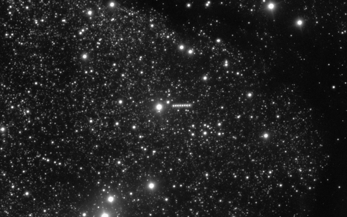 Composite showing comet 3I/ATLAS's movement across the sky, captured by ESO’s Very Large Telescope. Images were captured over the course of 13 minutes on the night of 3 July 2025. Credit: ESO/O. Hainaut