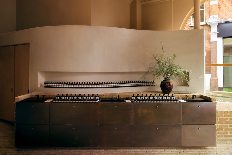 A shot of the sink at Aesop's store in Islington
