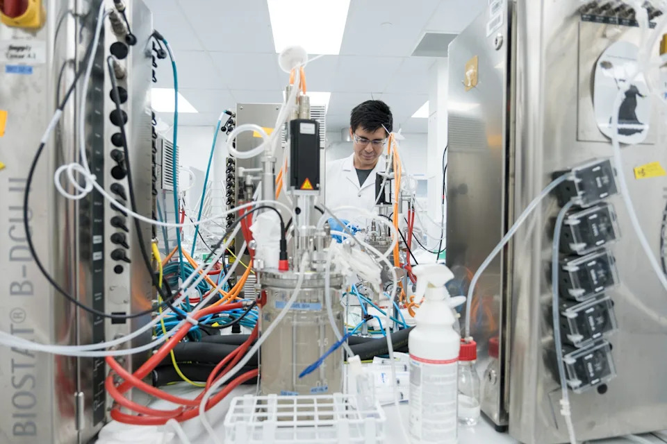 A scientist at work in Hilleman's headquarters and R&D lab in Biopolis Rd in Singapore
