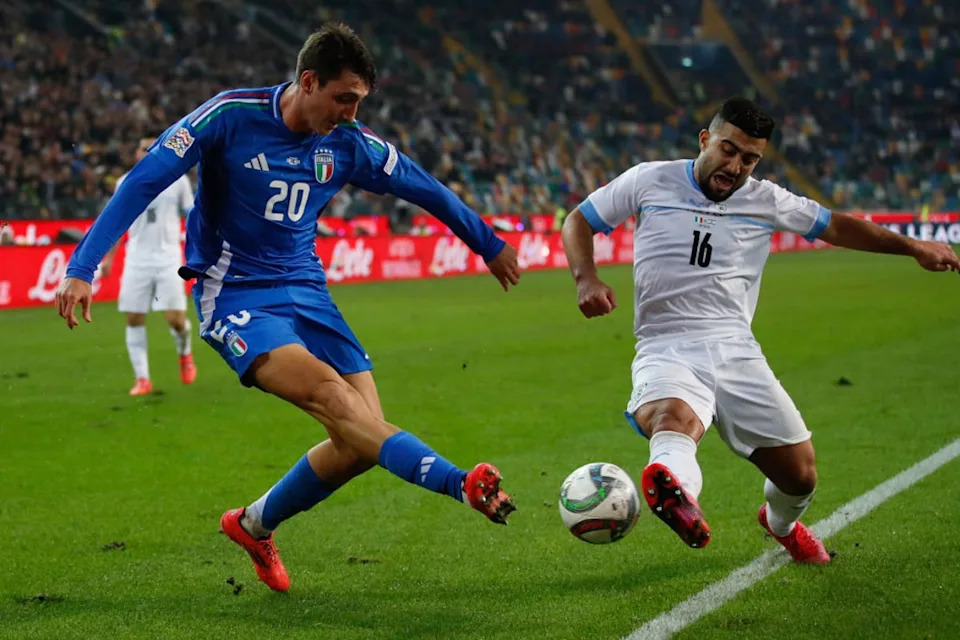 Italy playing against Israel in Udine last October in a Uefa Nations League match (Getty)