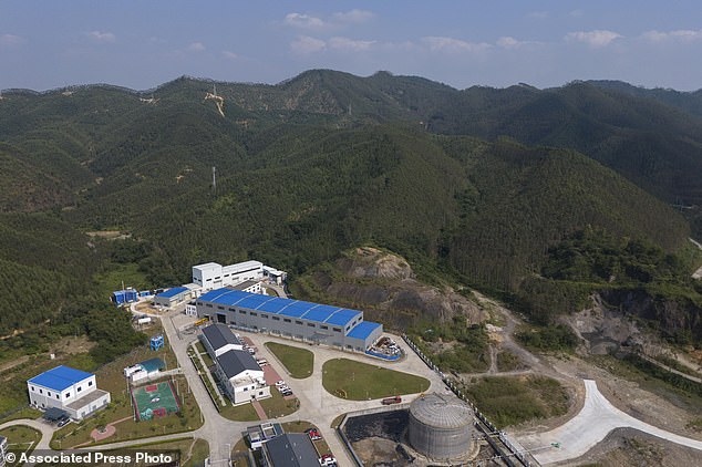 An aerial view of the Jiangmen Underground Neutrino Observatory in Kaiping, southern China's Guangdong province