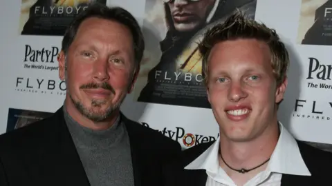 Wireimage via Getty Larry Ellison with David Ellison in 2006 at a screening of 'Flyboys', David Ellison's first movie