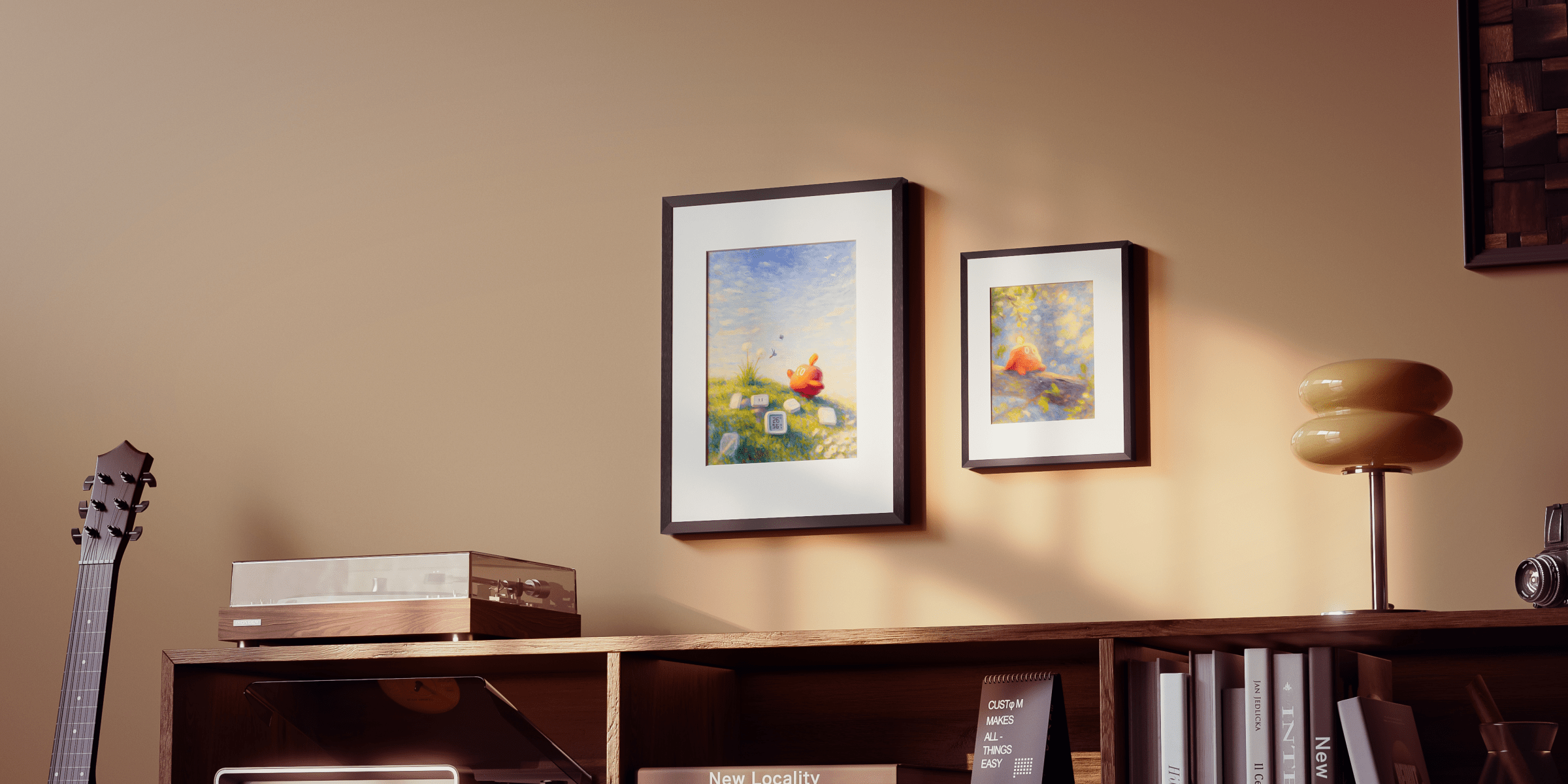 The AI Art Frame can display color E-ink photos and artwork.
