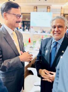 Deputy Prime Minister and Foreign Minister, Senator Mohammad Ishaq Dar, held a pull-aside meeting with Bangladesh’s Foreign Affairs Adviser Md Touhid Hossain on the sidelines of Foreign Minister’s preparatory meeting for the Emergency Arab-Islamic Summit.