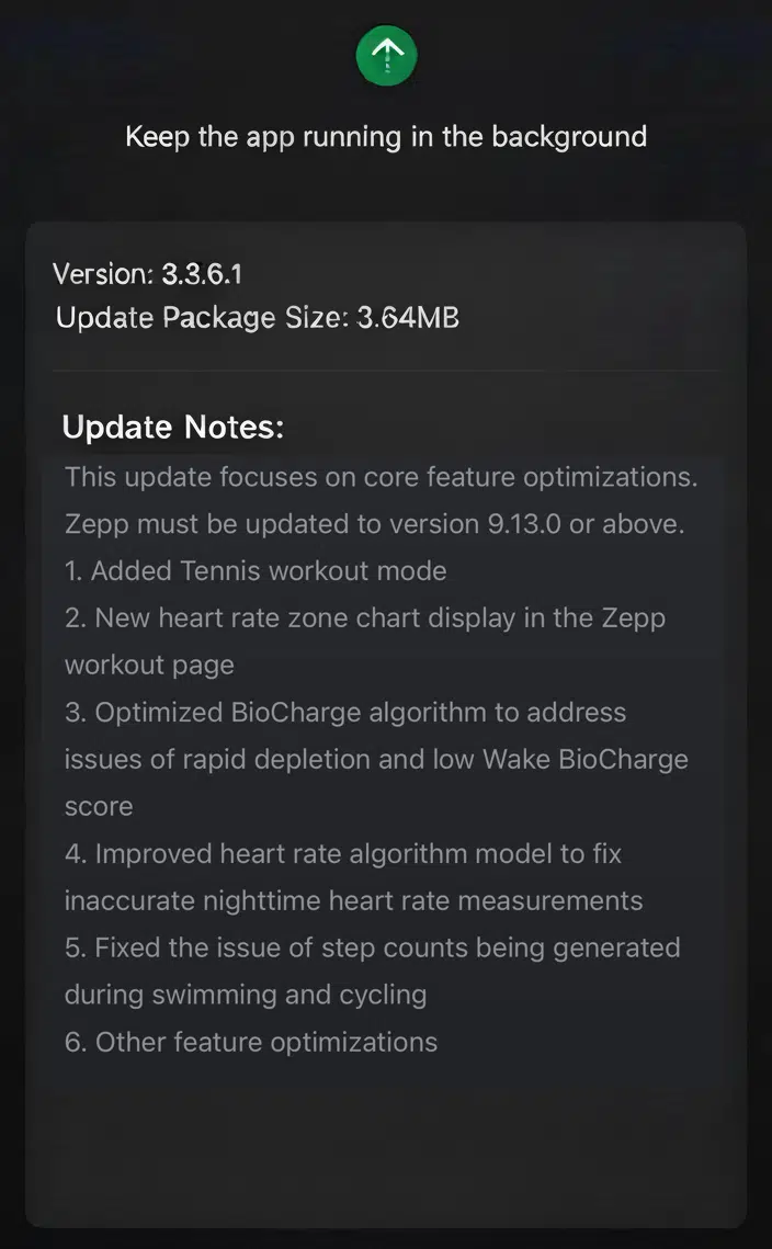 Release notes for firmware update 3.3.6.1 (Image source: Gadgets & Wearables)