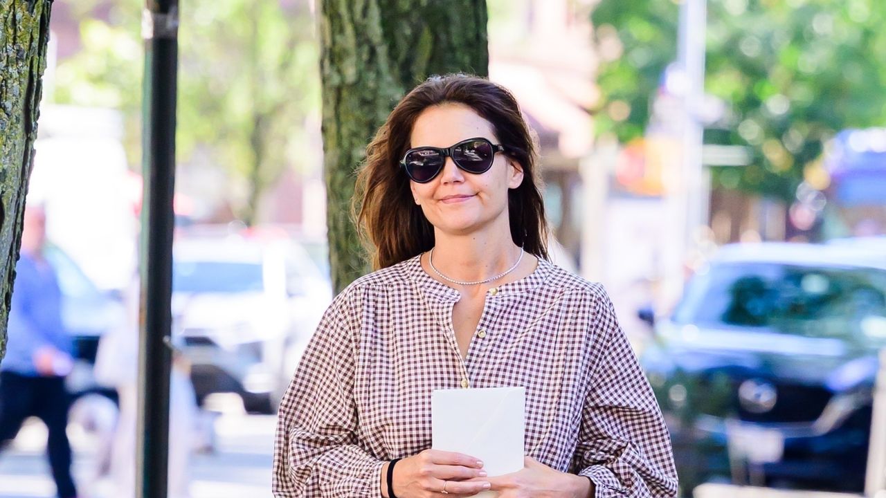 Katie Holmes Breaks Out the Billowy Blouse for Fall