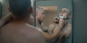 BOOTS. (L to R) Angus O'Brien as Hicks and Miles Heizer as Cameron Cope in Episode 101 of BOOTS. Cr. Courtesy of Netflix © 2025