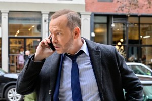 BOSTON BLUE (Fridays, 10:00-11:00 PM) stars Donnie Wahlberg as he reprises his role as NYPD Officer Danny Reagan in a universe expansion of the long running top drama BLUE BLOODS. In the new drama, Reagan takes a position with Boston PD. Once in Boston, he is paired with Detective Lena Silvers (Sonequa Martin-Green), the eldest daughter of a prominent law enforcement family.  Pictured: Donnie Wahlberg as Danny Reagan on BLUE BLOODS. Photo: John Paul Filo/CBS ©2023 CBS Broadcasting, Inc. All Rights Reserved.