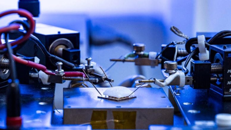 Close Up of CHESS Thermoelectric Device With Ice Formation