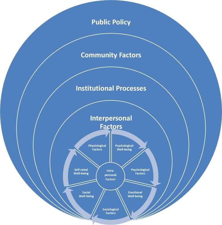 Conceptual Framework Used To Study Domains of Optimal Well Being