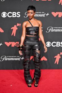 Ayra Starr at the MTV Video Music Awards 2025 held at UBS Arena on September 07, 2025 in New York, New York.