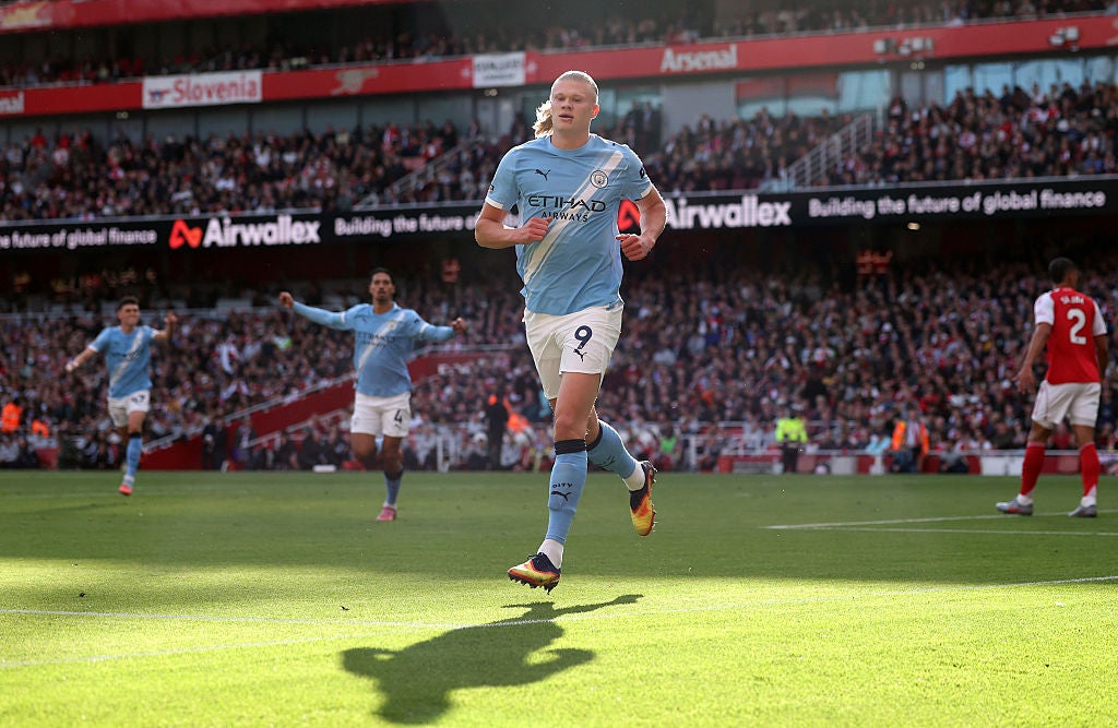 Erling Haaland opens the scoring for City