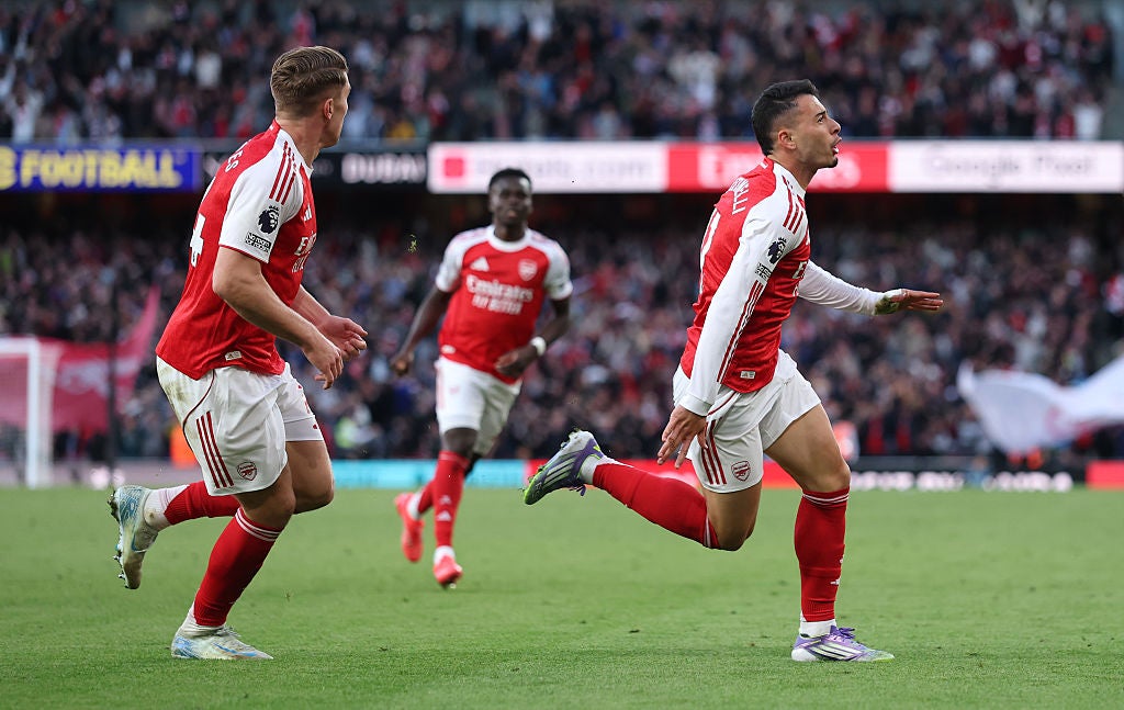 Arsenal goalscorer Gabriel Martinelli started on the bench