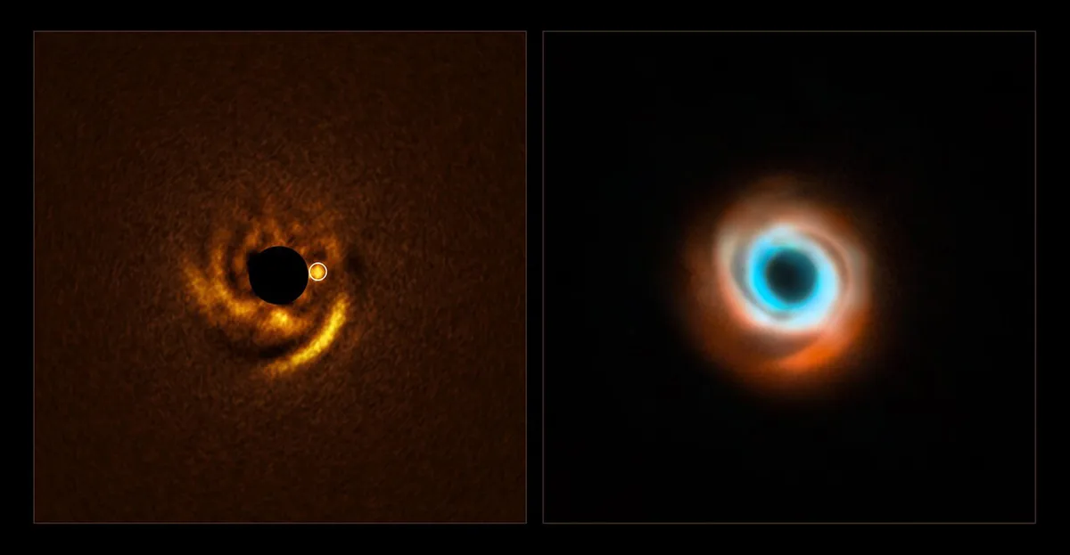 View of potential planets forming around distant stars, captured with ESO's Very Large telescope and ALMA. Could views like this be under threat? Credit: ESO/F. Maio et al./T. Stolker et al./ ALMA (ESO/NAOJ/NRAO)/N. van der Marel et al.