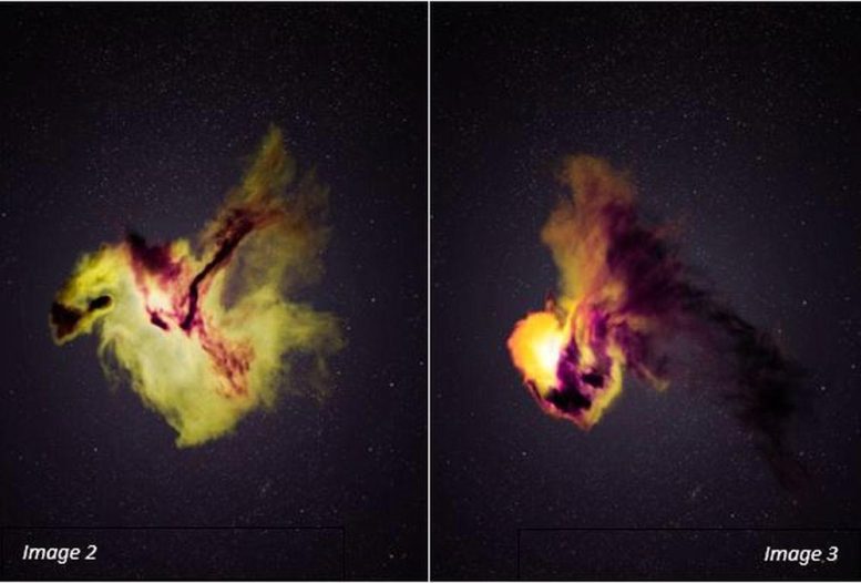 Illustration of Supernova Ejecting Silicon, Sulfur, and Argon