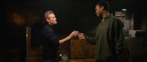 THE MAN IN MY BASEMENT, from left: Willem Dafoe, Corey Hawkins, 2025. © Hulu / courtesy Everett Collection