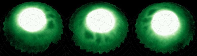 Montage of Dark Beads in Saturn’s Ionosphere
